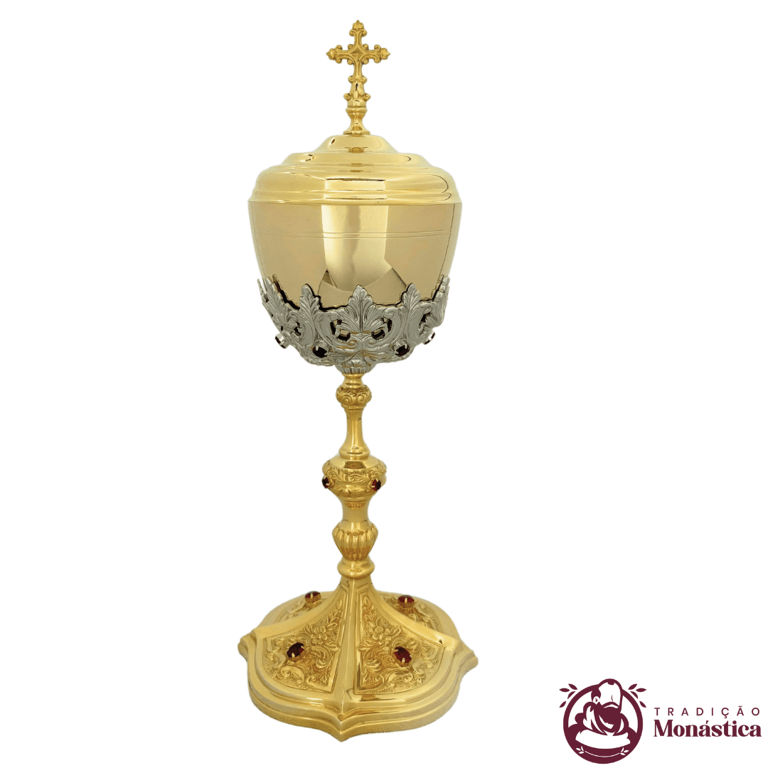 Âmbula Trabalhada com Banho de Ouro - para Igreja Católica  - 1