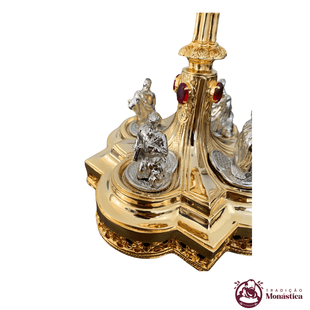 Cálice Gótico Banhado em Ouro - Detalhes dos Evangelistas  - 5