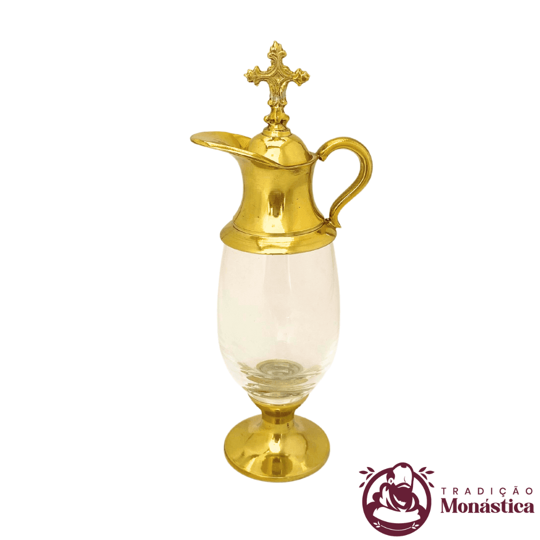 Conjunto de Galhetas de Vidro e Metal - Banhada em Ouro - 3