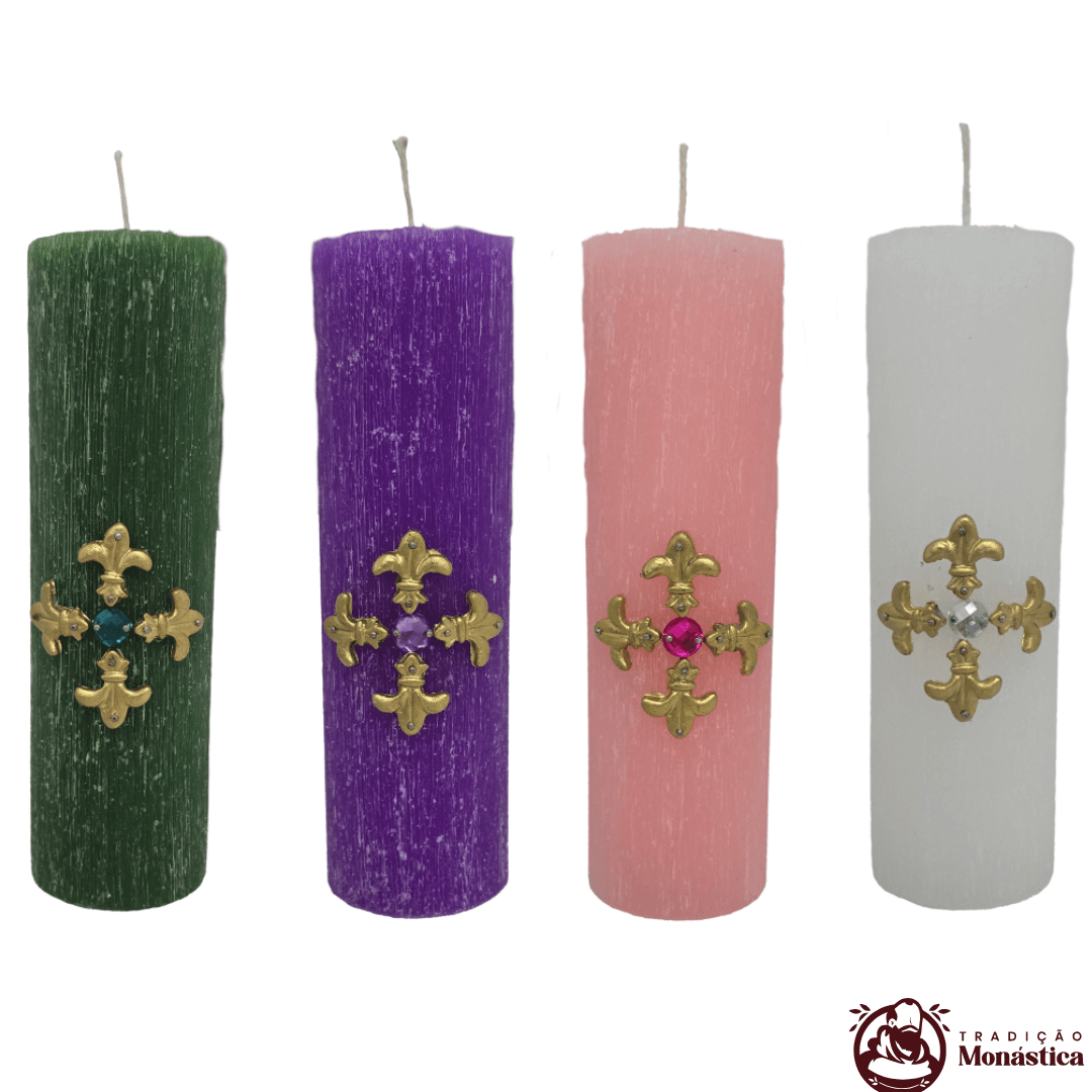 Conjunto de Velas do Advento - 20x7cm - Modelo Av09 - 2