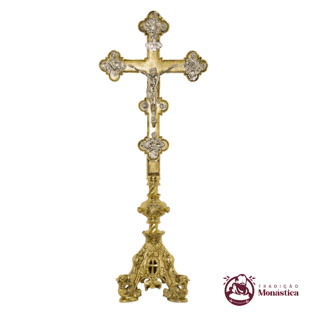 Cruz de Altar - Trabalhada - feita em Bronze - 1