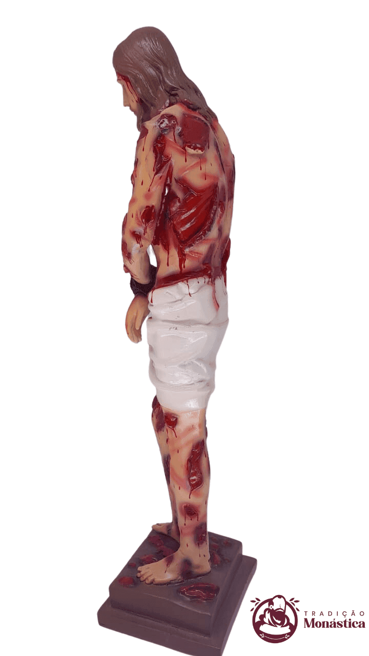 Imagem feita de Resina de Jesus Flagelado - 40cm   - 7