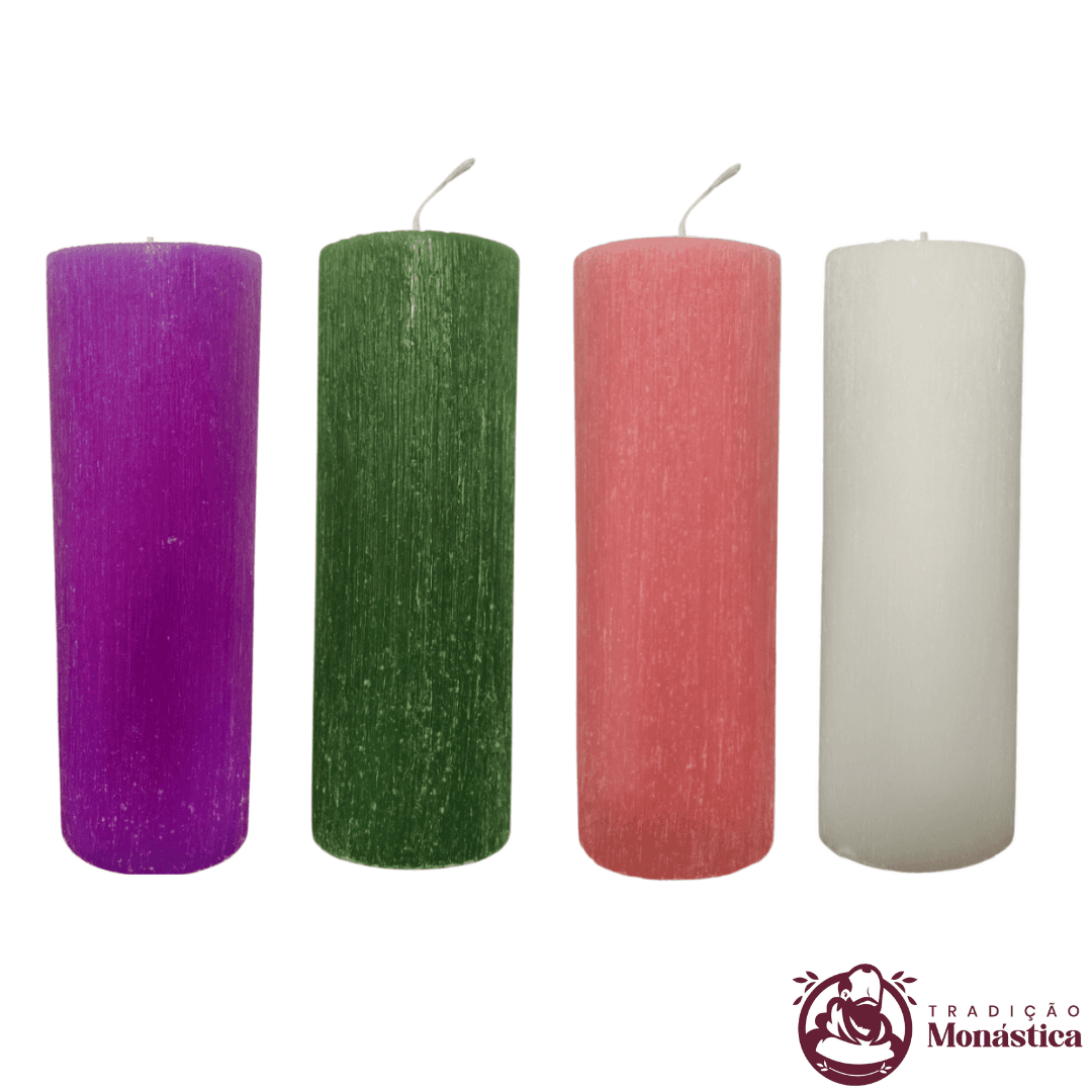 Kit de Velas do Advento Escovadas - 20x7cm - 2