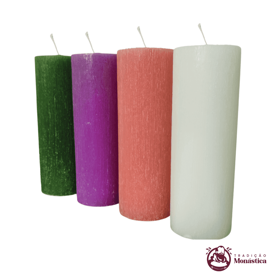 Kit de Velas do Advento Escovadas - 20x7cm - 3