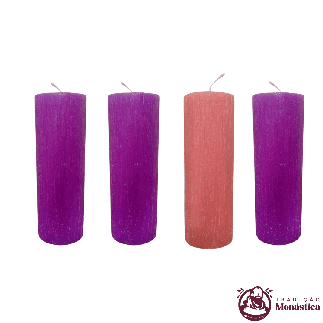 Kit de Velas do Advento Escovadas - 30x7cm - 1