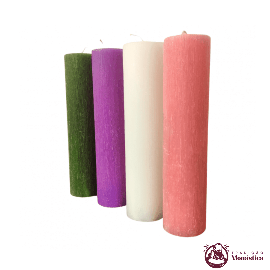 Kit de Velas do Advento Escovadas - 30x7cm - 4
