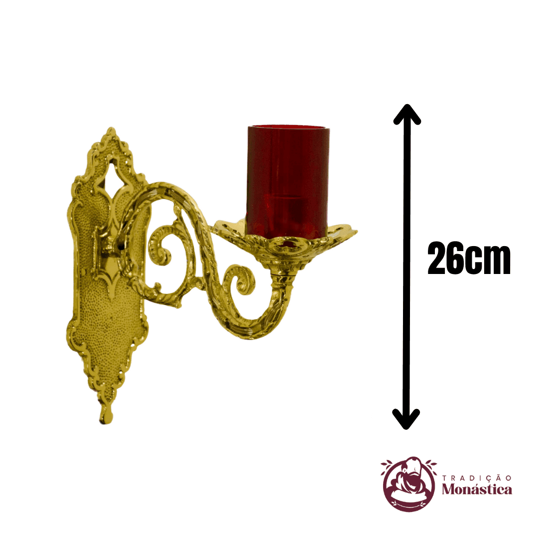 Lâmpada Do Santíssimo Dourada De Parede - Bronze - 3