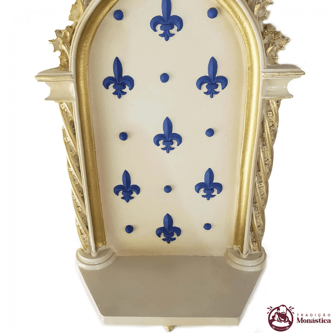 Peanha Oratório 54cm Dourada e Azul - 3