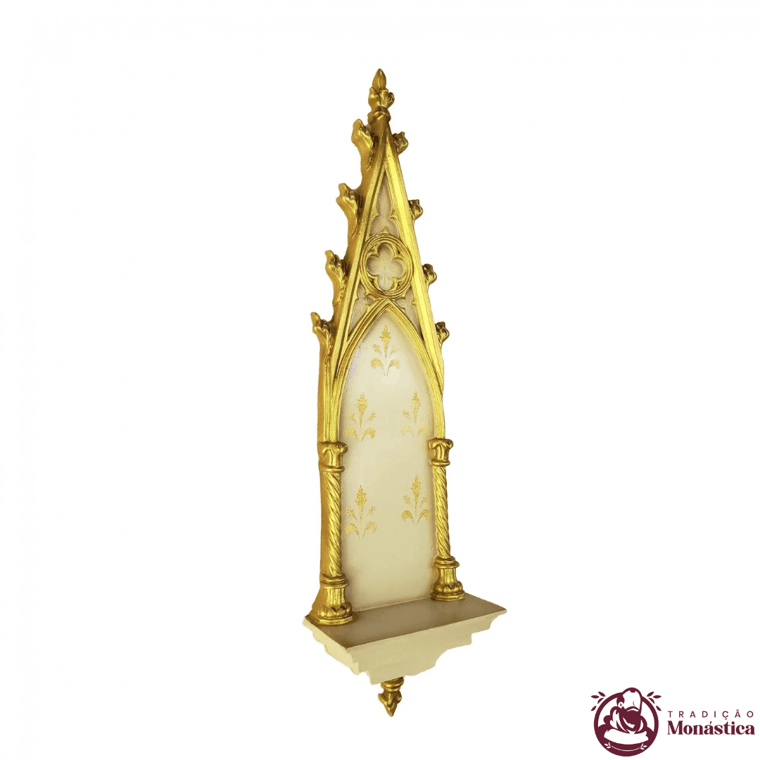 Peanha Oratório Gótico 45cm Dourada - 5