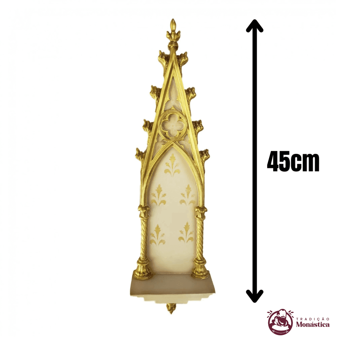 Peanha Oratório Gótico 45cm Dourada - 7