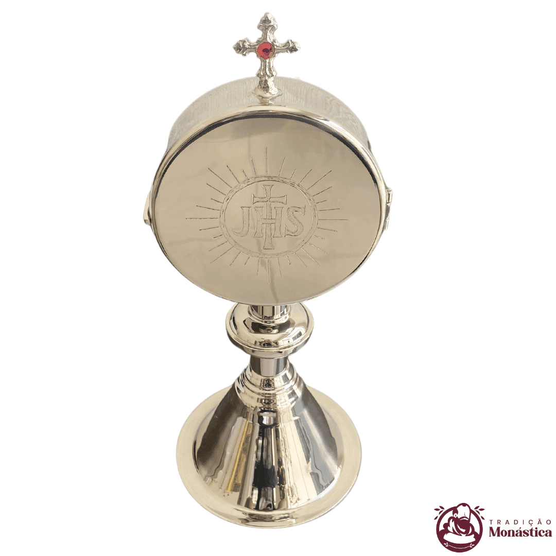 Píxide Banhado em níquel - Hóstia de 8cm  - 1