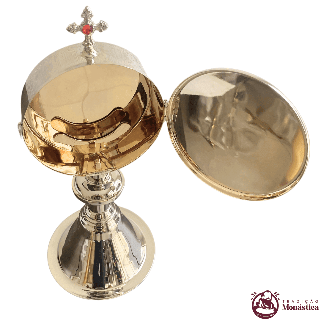 Píxide Banhado em níquel - Hóstia de 8cm  - 3