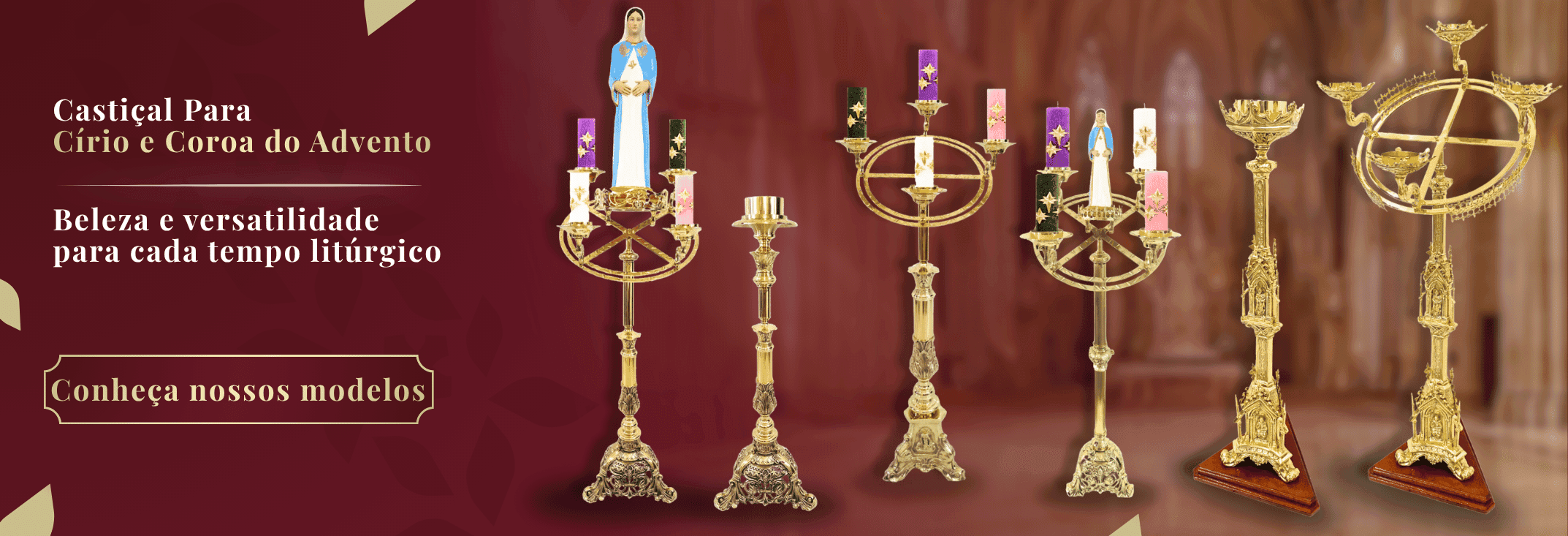 Castiçal Para Círio e Coroa do Advento