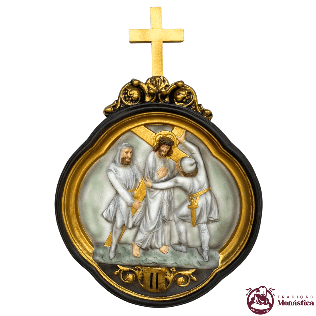 Via Sacra Feita em Resina com 15 Estações - Branco - 2