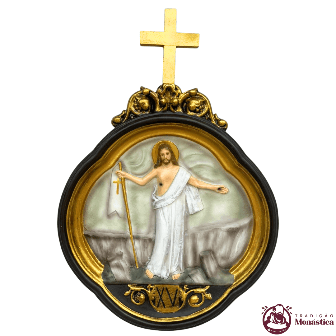 Via Sacra Feita em Resina com 15 Estações - Branco - 15