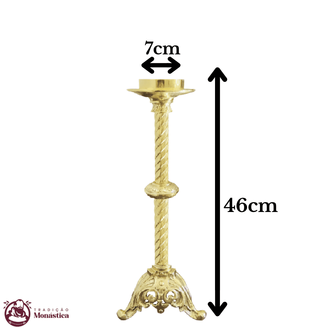 Conjunto de Castiçais de Vela para Altar - Tripé - 2pçs Bronze - 2