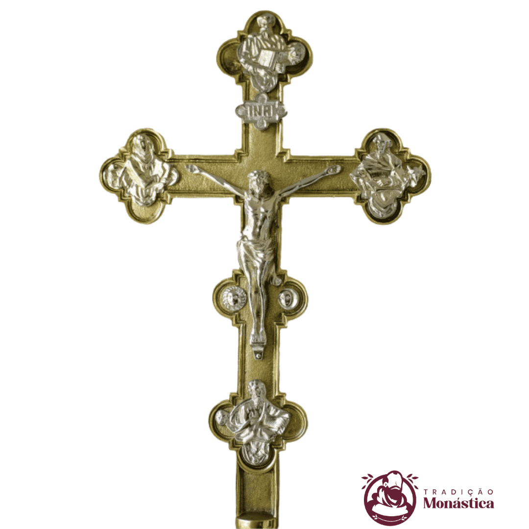Cruz de Altar - Trabalhada - feita em Bronze - 2