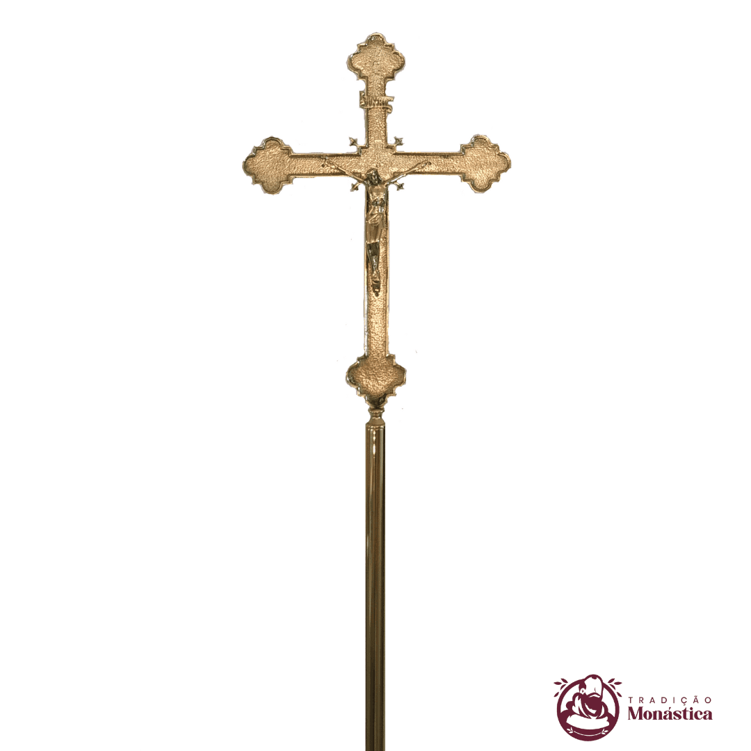 Cruz de Procissão Feita De Bronze - Simples  - 2