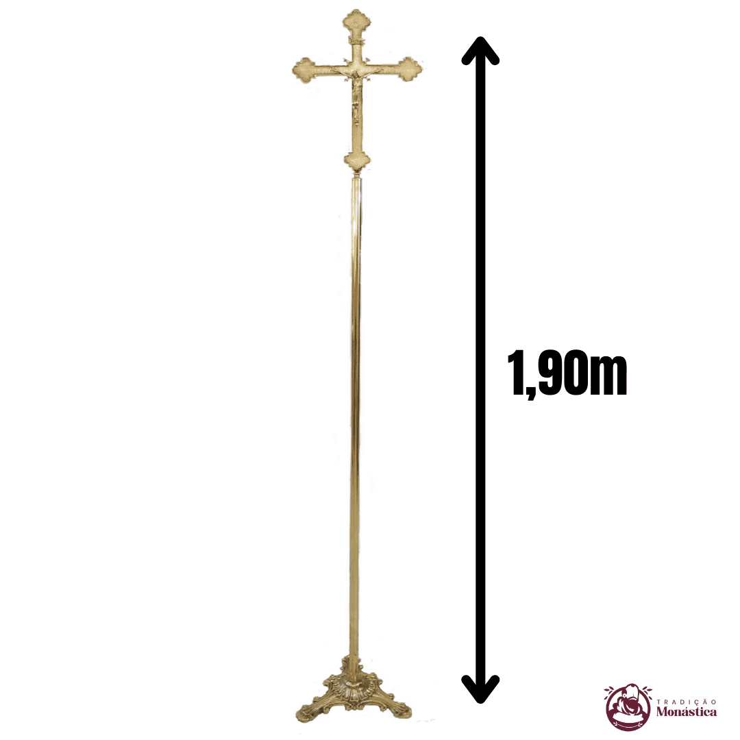 Cruz de Procissão Feita De Bronze - Simples  - 4