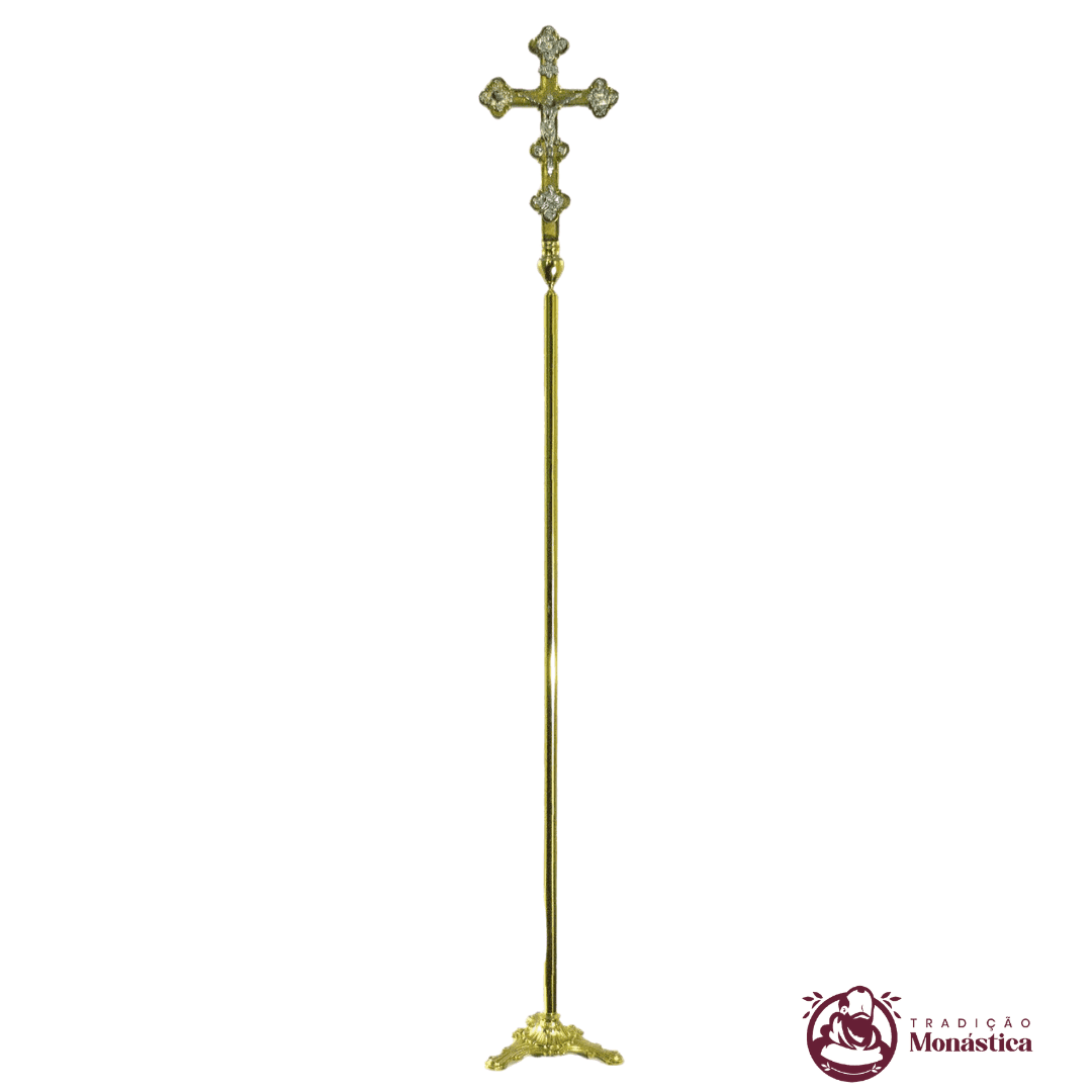 Cruz de Procissão Feita De Bronze - Trabalhada - 1