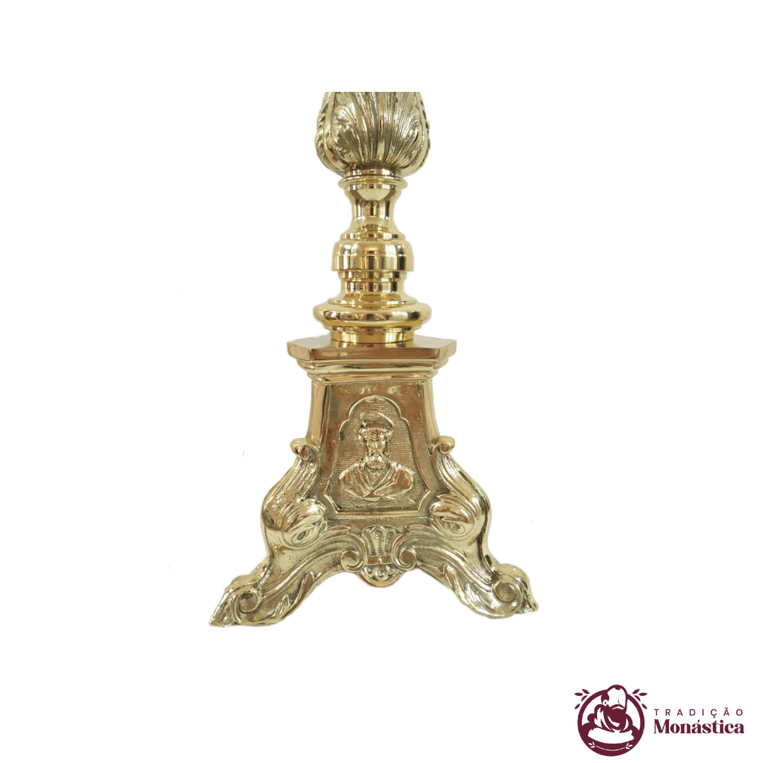 Conjunto de Cruz e Tochas para Procissão - Base Jesus, Maria e José - 3