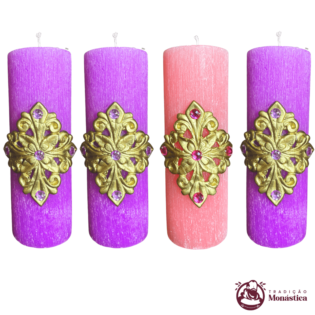 Conjunto de Velas do Advento - 20x7cm - Modelo Av04 - 4