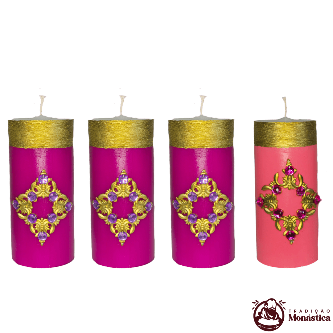 Conjunto de Velas do Advento - 20x7cm - Modelo Av07  - 4