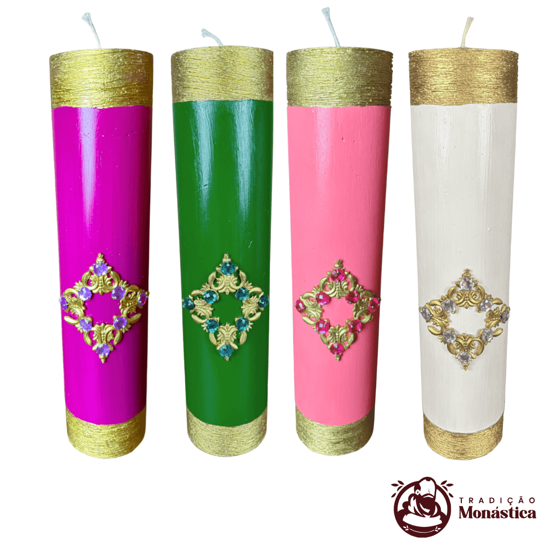 Conjunto de Velas do Advento - 30x7cm - Modelo Av08  - 2