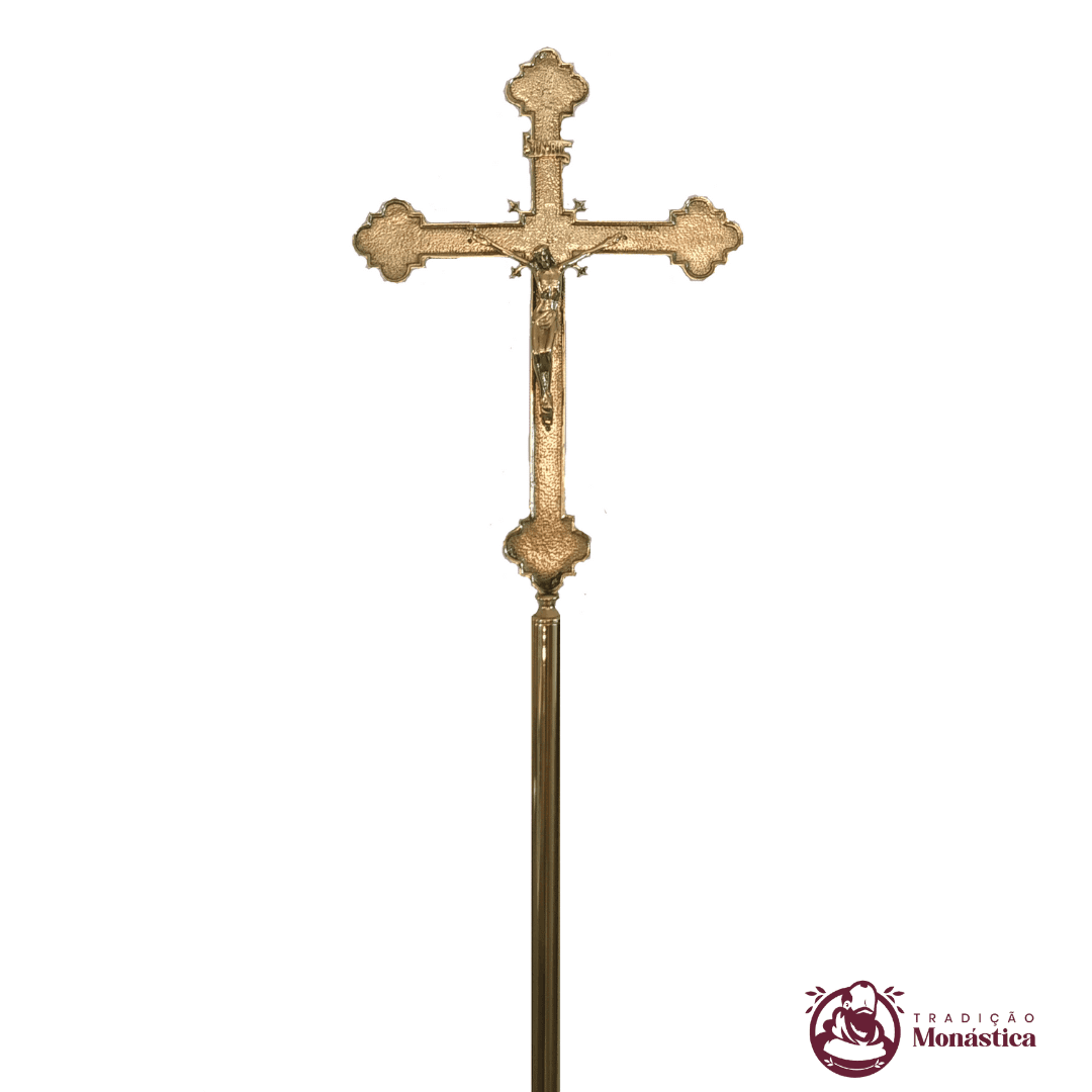Cruz de Procissão Feita De Bronze - Simples  - 2