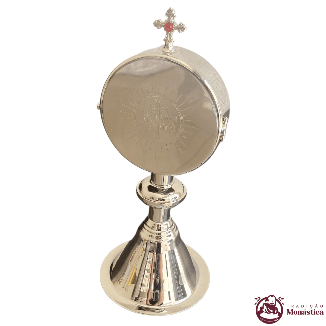 Píxide Banhado em níquel - Hóstia de 8cm  - 2