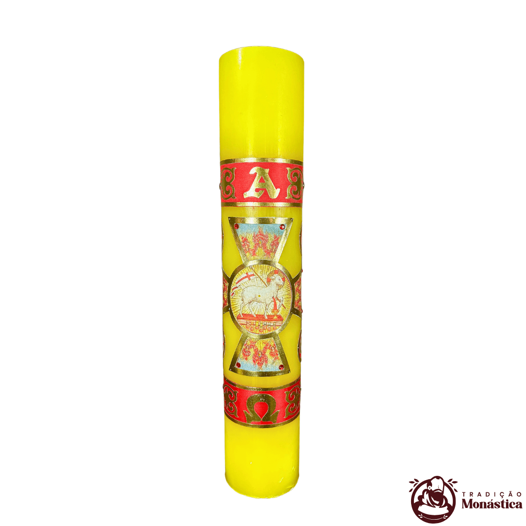 Vela Círio Pascal - Aplicação Cordeiro 02 - 40cm - 1