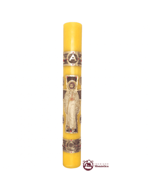 Vela Círio Pascal - Aplicação Cristo 01 - 80cm - 1