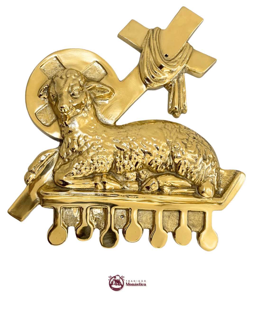Aplique Cordeiro Tradicional em Bronze - Grande