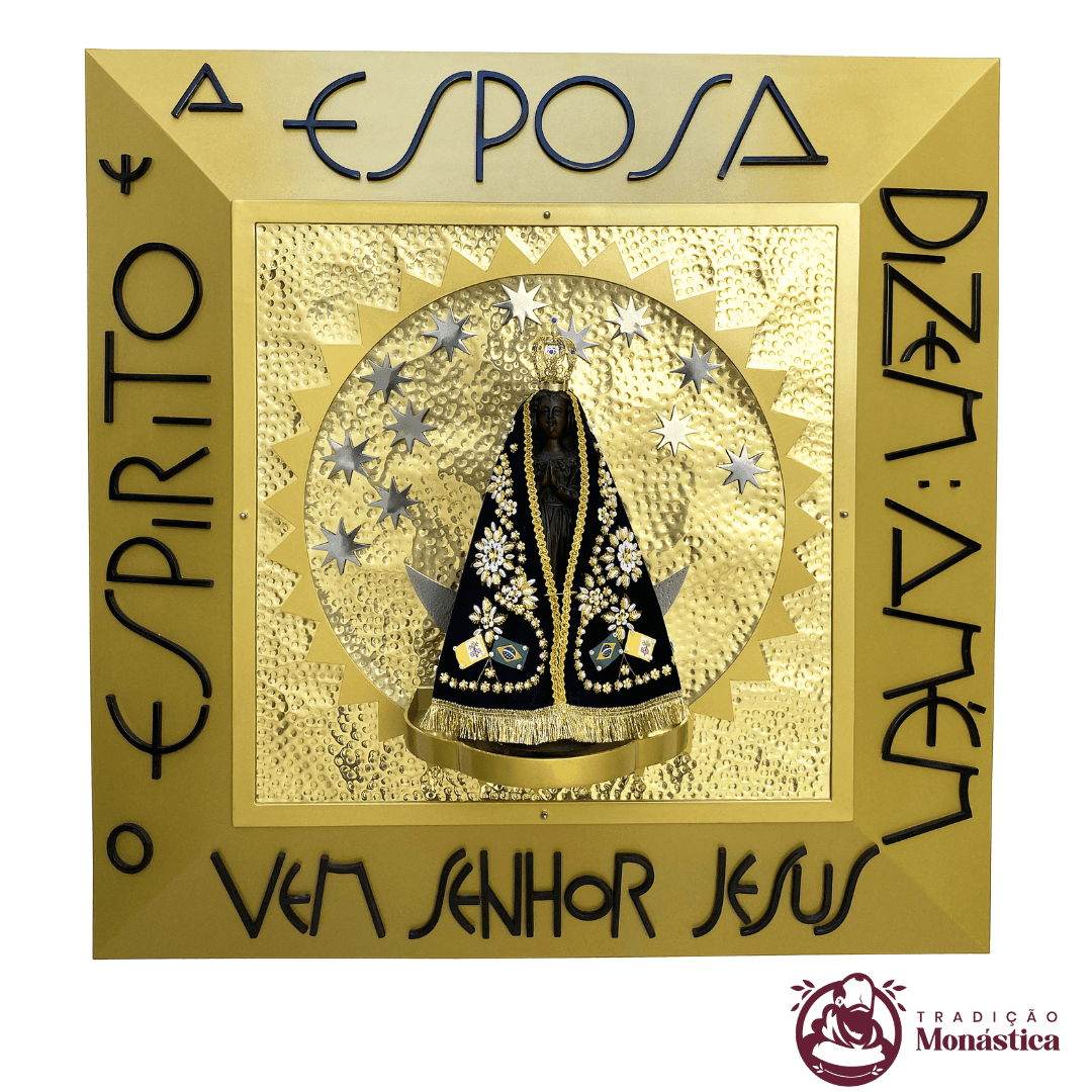 Nicho de Nossa Senhora Aparecida Feito em Metal - 90 x 90cm