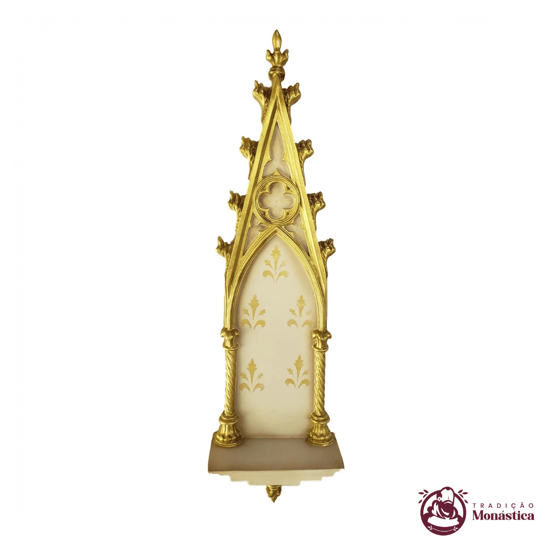 Peanha Oratório Gótico 45cm Dourada