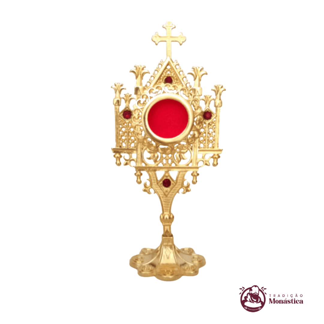 Relicário Pequeno estilo Gótico com Banho de Ouro - 01