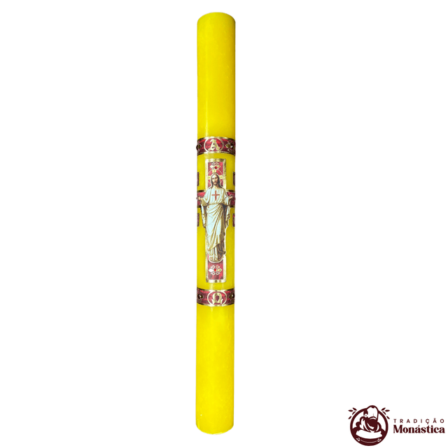 Vela Círio Pascal -  Aplicação Cristo 01 - 70cm
