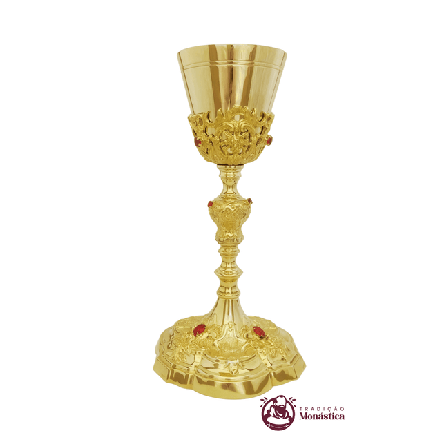 Cálice Trabalhado com Banho de Ouro - para Igreja Católica - 01