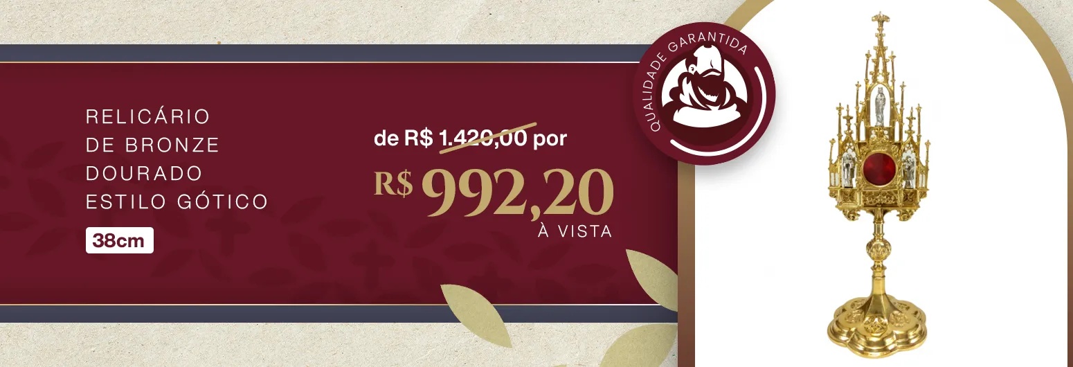 Promoção Relicário de Bronze Dourado Estilo Gótico