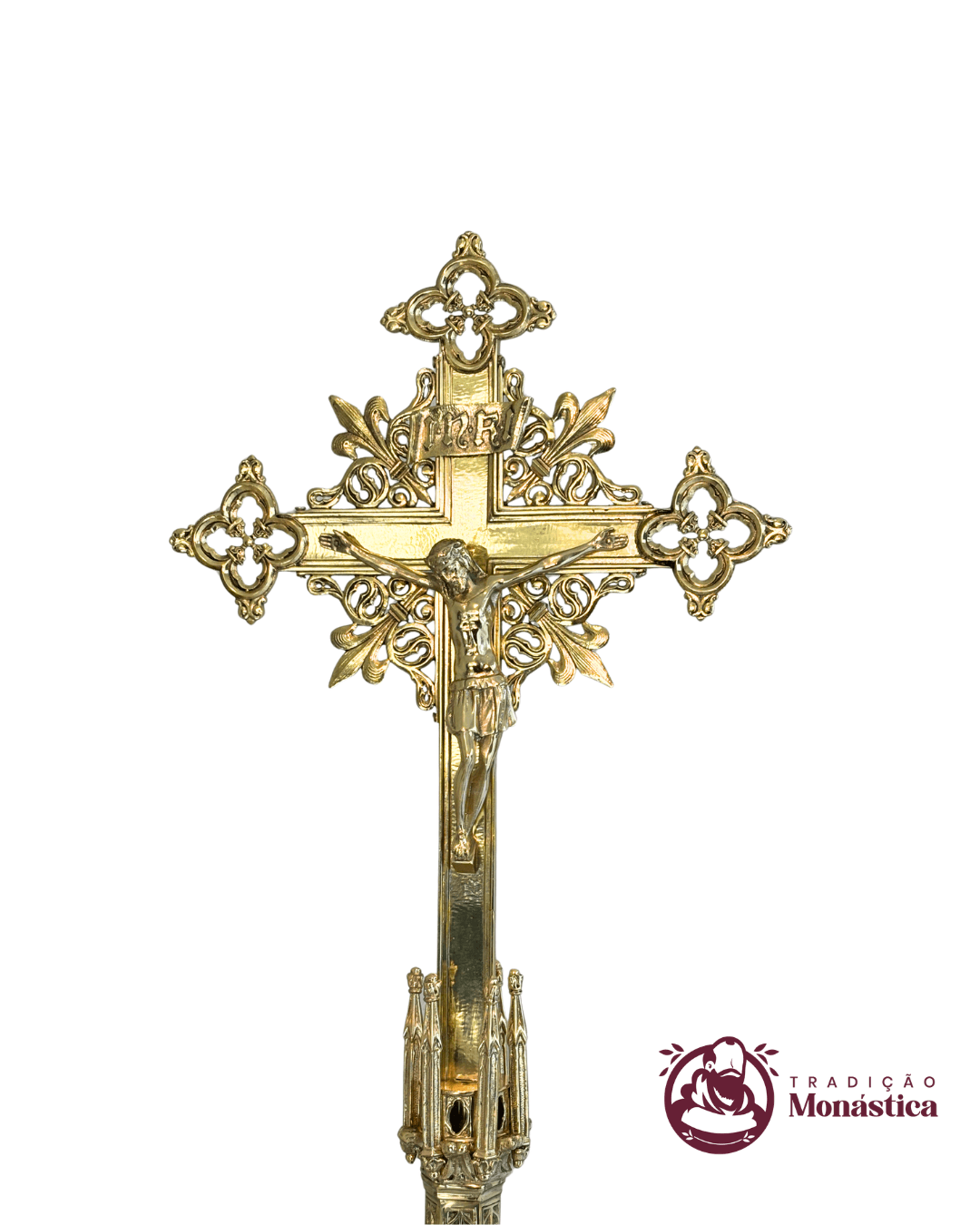 Conjunto de Castiçal de Vela e Cruz para Altar Catedral - Gótico - 2