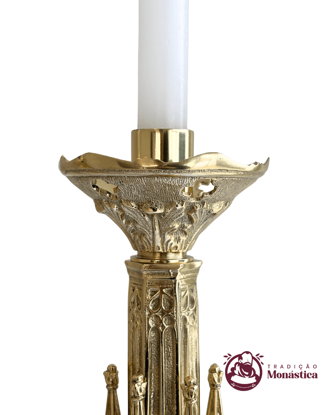 Conjunto de Castiçal de Vela e Cruz para Altar Catedral - Gótico - 3