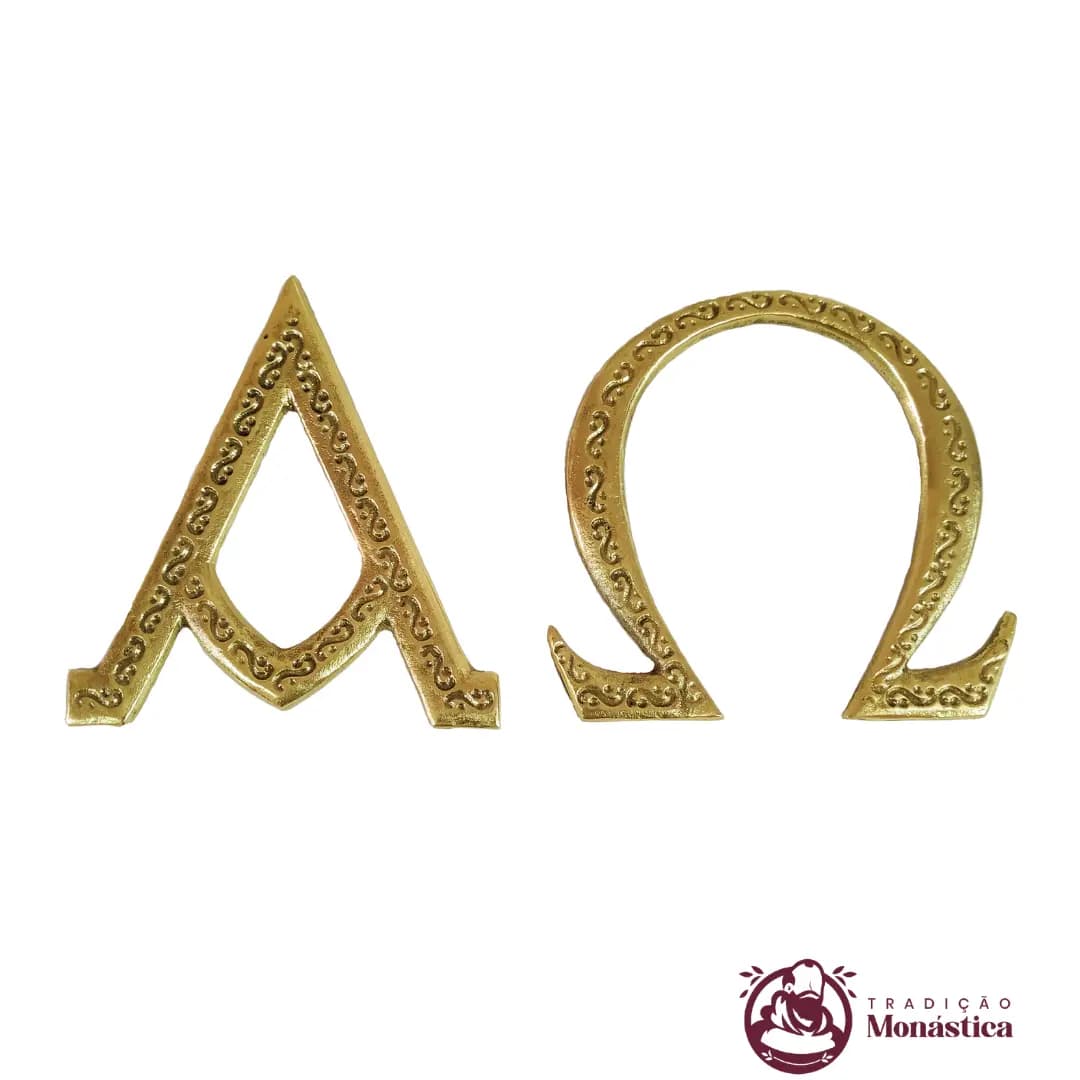 Aplique Alfa e Ômega Trabalhado - para Altar, Ambão e Sacrário - 1