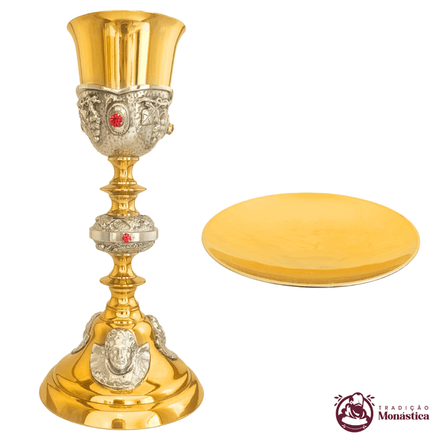 Cálice Banhado em Ouro - com Detalhes de Anjos Cálice Banhado em Ouro - com Detalhes de Anjos
