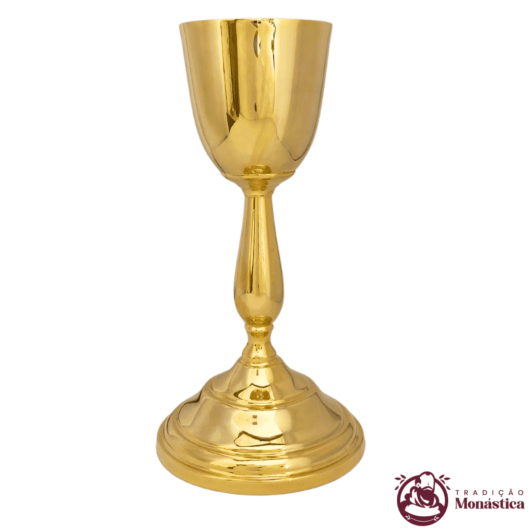 Cálice e Patena Banhado em Ouro - Modelo Simples 03 - 1