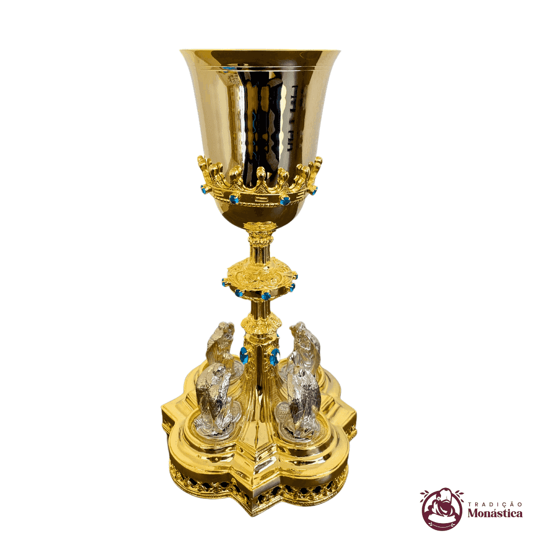 Cálice Gótico Banhado em Ouro - Anjos Adoradores Cálice Gótico Banhado em Ouro - Anjos Adoradores