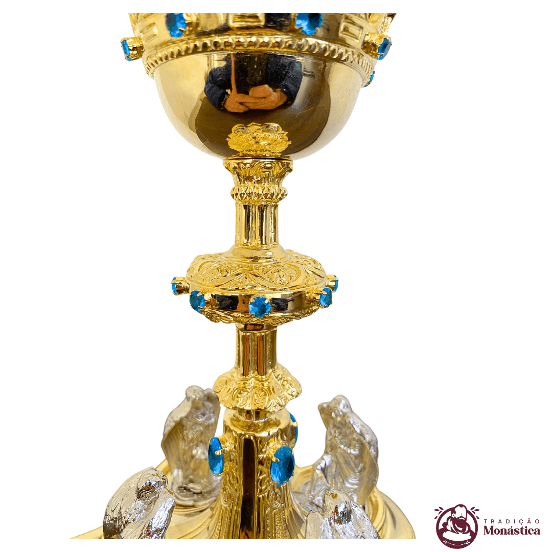 Cálice Gótico Banhado em Ouro - Anjos Adoradores - 3