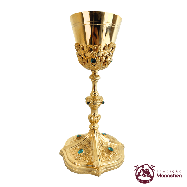 Cálice Trabalhado com Banho de Ouro - para Igreja Católica - 03 Cálice Trabalhado com Banho de Ouro - para Igreja Católica - 03