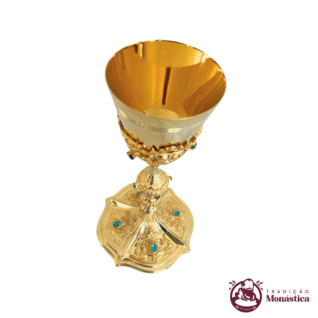 Cálice Trabalhado com Banho de Ouro - para Igreja Católica - 03 - 4