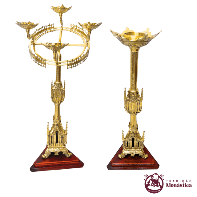 Castiçal para Coroa do Advento e Círio - 2 Em 1 - Gótica Pequena Castiçal para Coroa do Advento e Círio - 2 Em 1 - Gótica Pequena