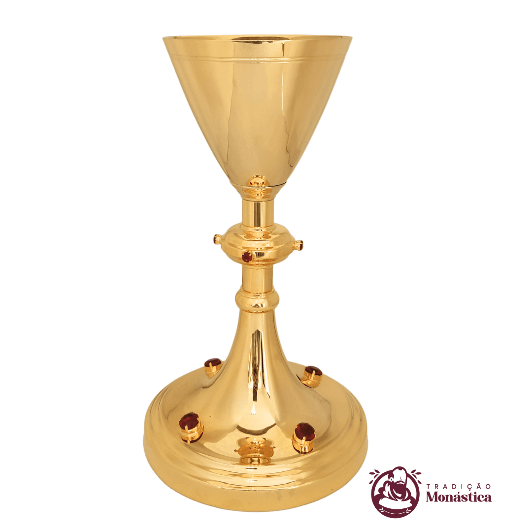 Conjunto de Cálice e Âmbula com Detalhes em Pedras Vermelhas - 4
